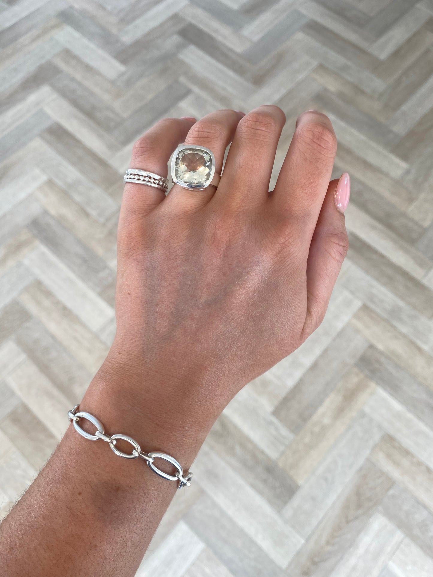 Green Amethyst Cinderella Ring