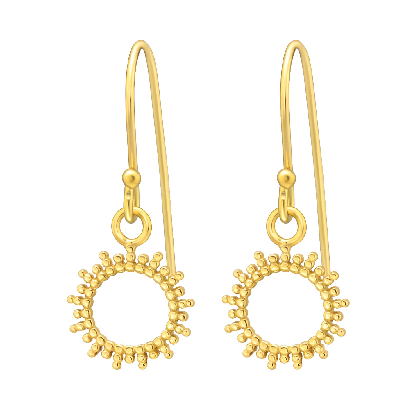 Capillary Dangly Earrings, 24ct Gold Plated