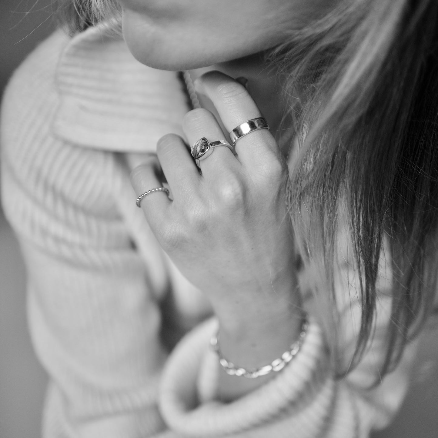 Green Amethyst Limited Edition Hammered Sweetie Ring