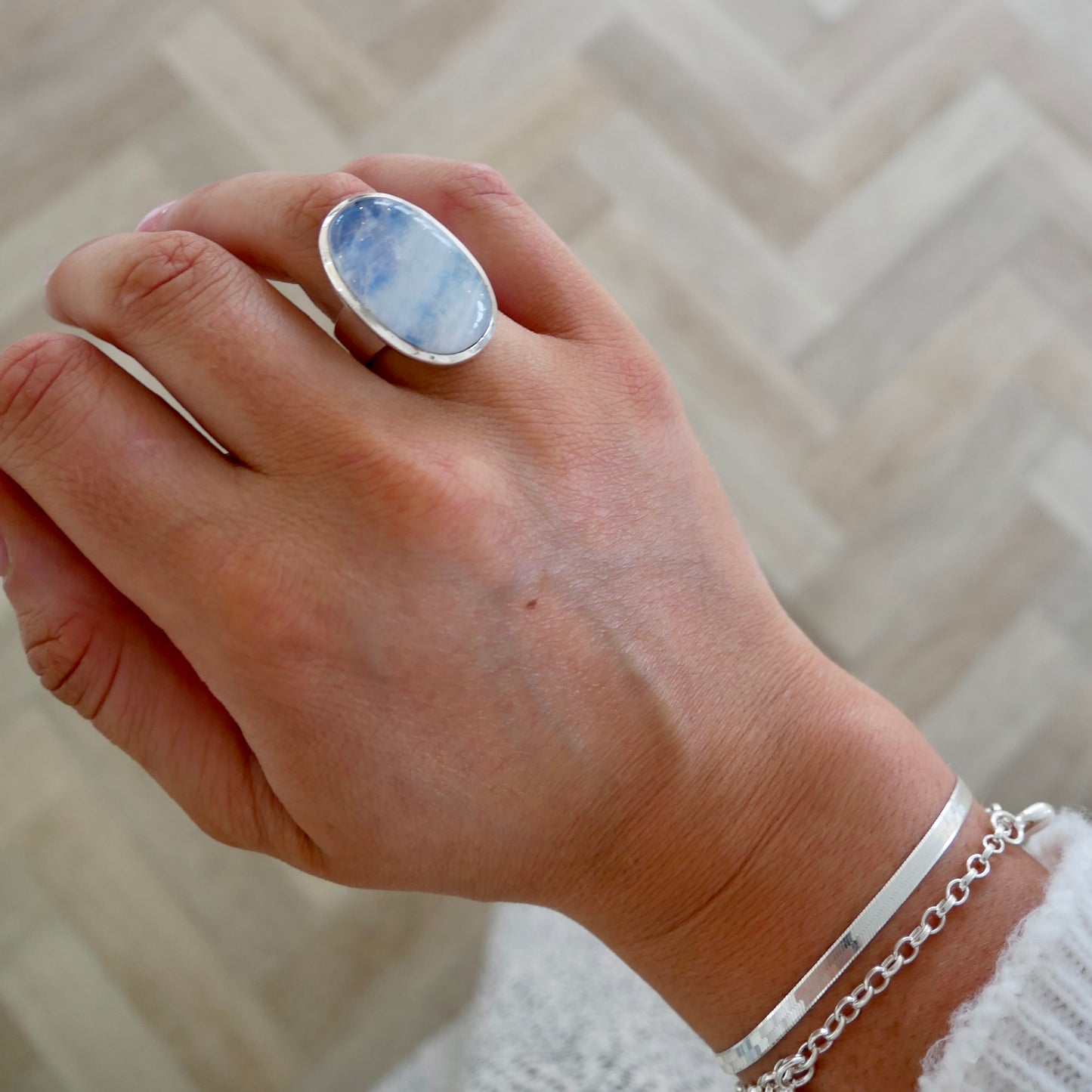 Rainbow Moonstone Cinderella Ring