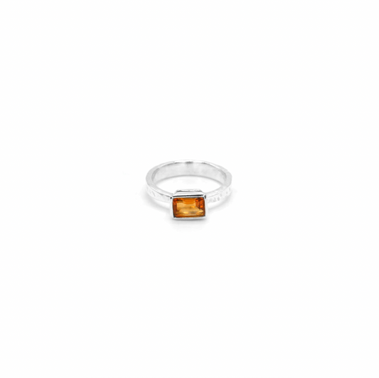Limited Edition Hammered Rectangle Citrine Sweetie Ring