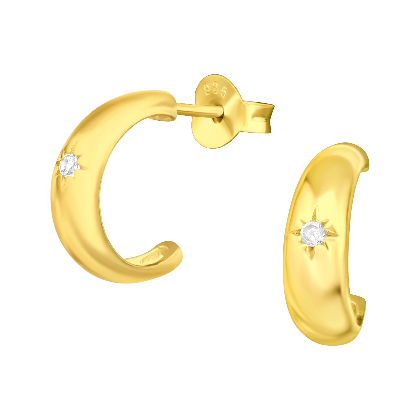 Chunky Mini Hoops, 24ct Gold Plated