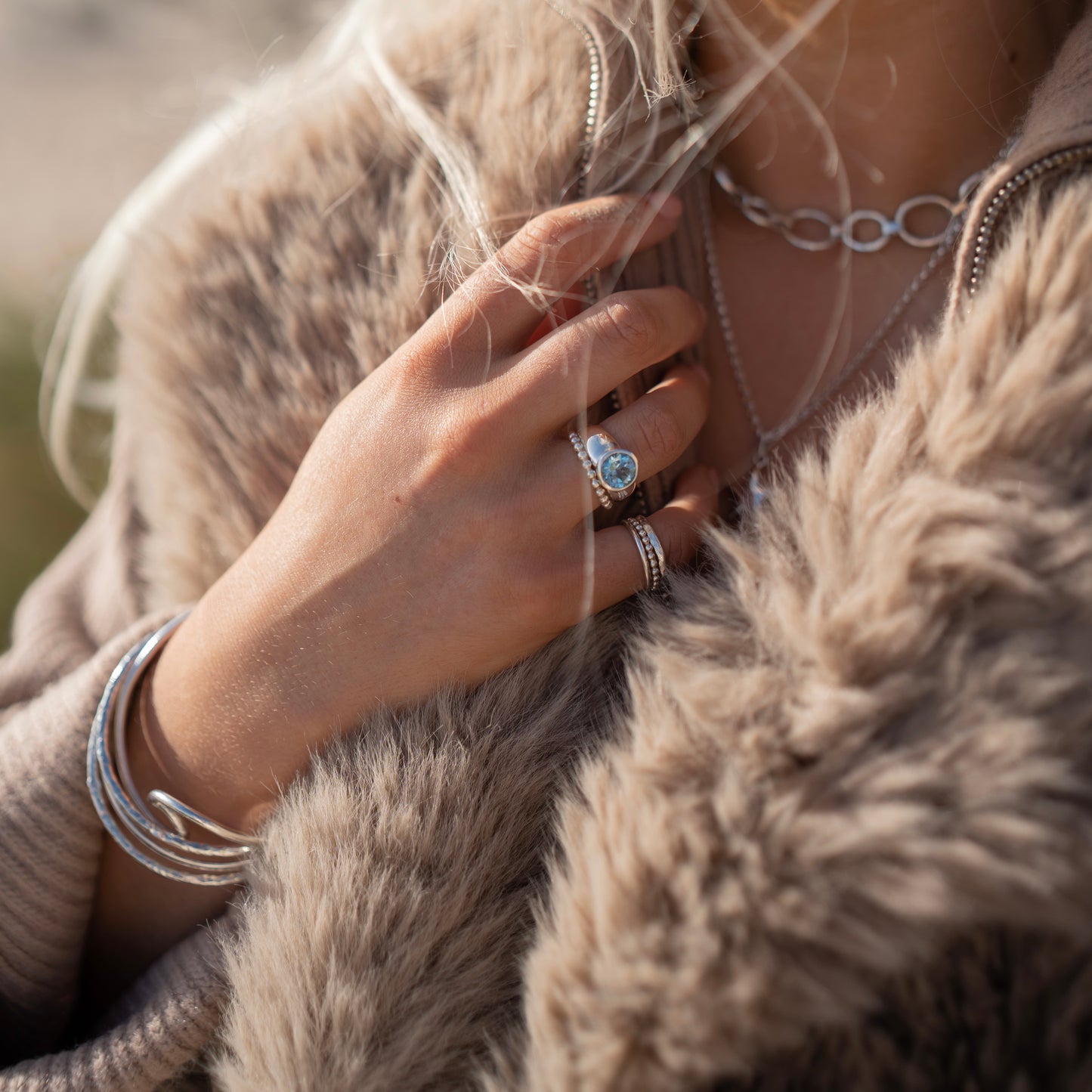 Round Topaz Midi Cinderella Ring