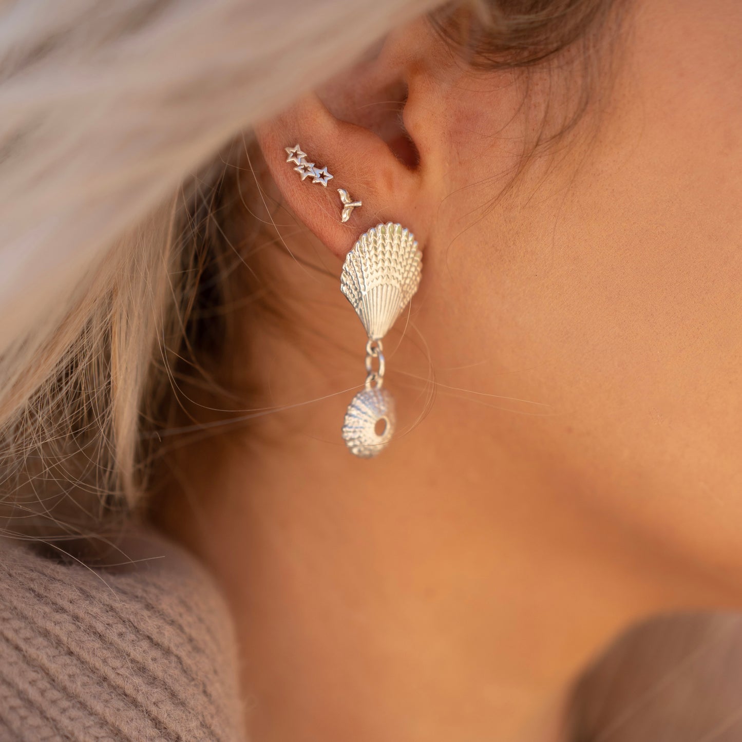 Mini Whale Tail Studs