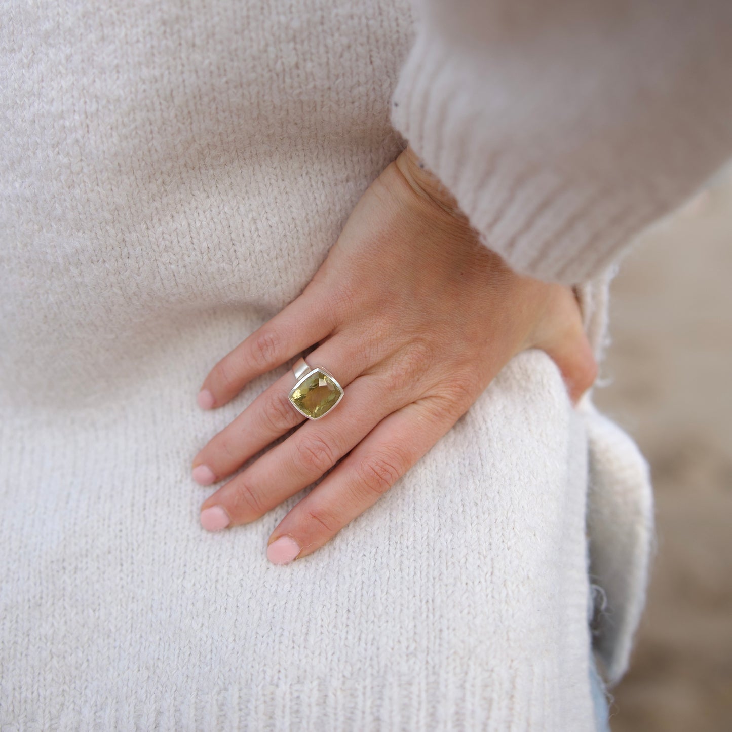Lemon Quartz Cinderella Ring