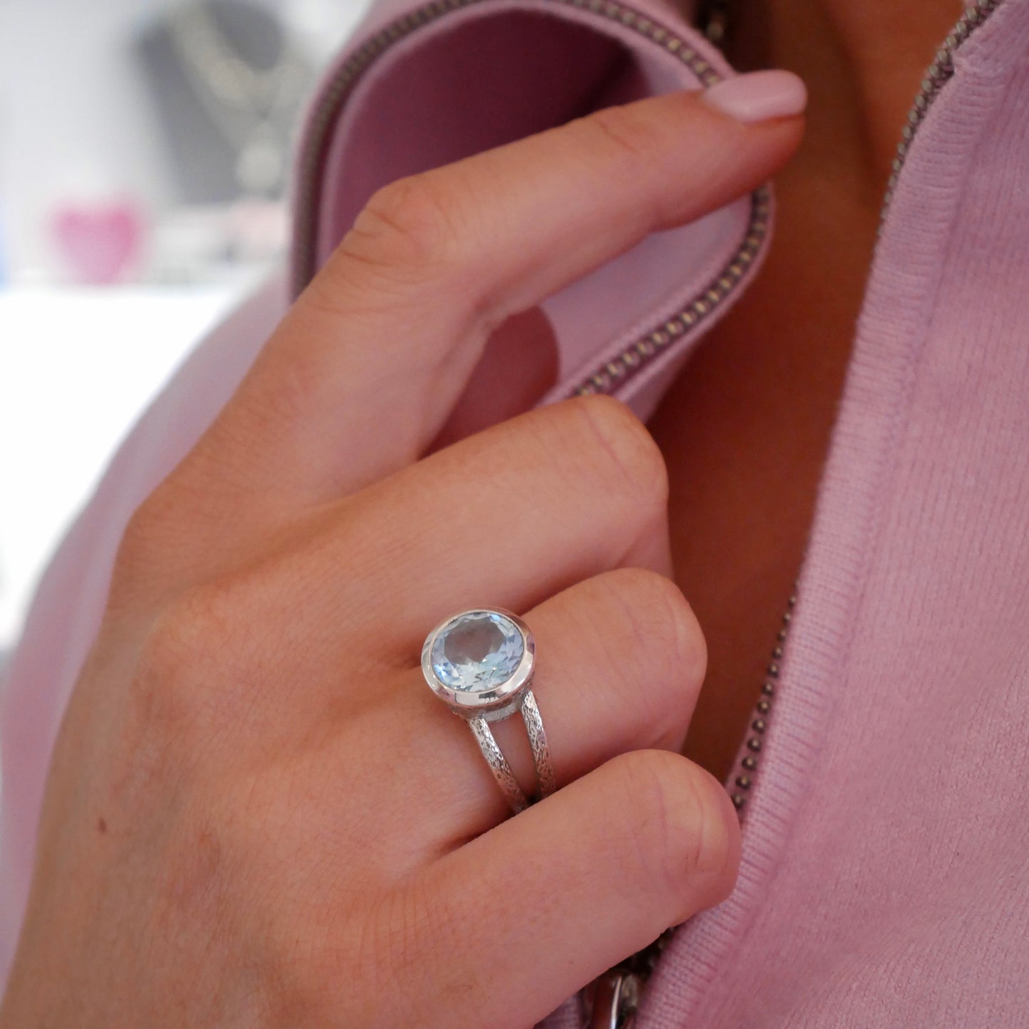 Topaz Duo Band Cinderella Ring, N - saltandco