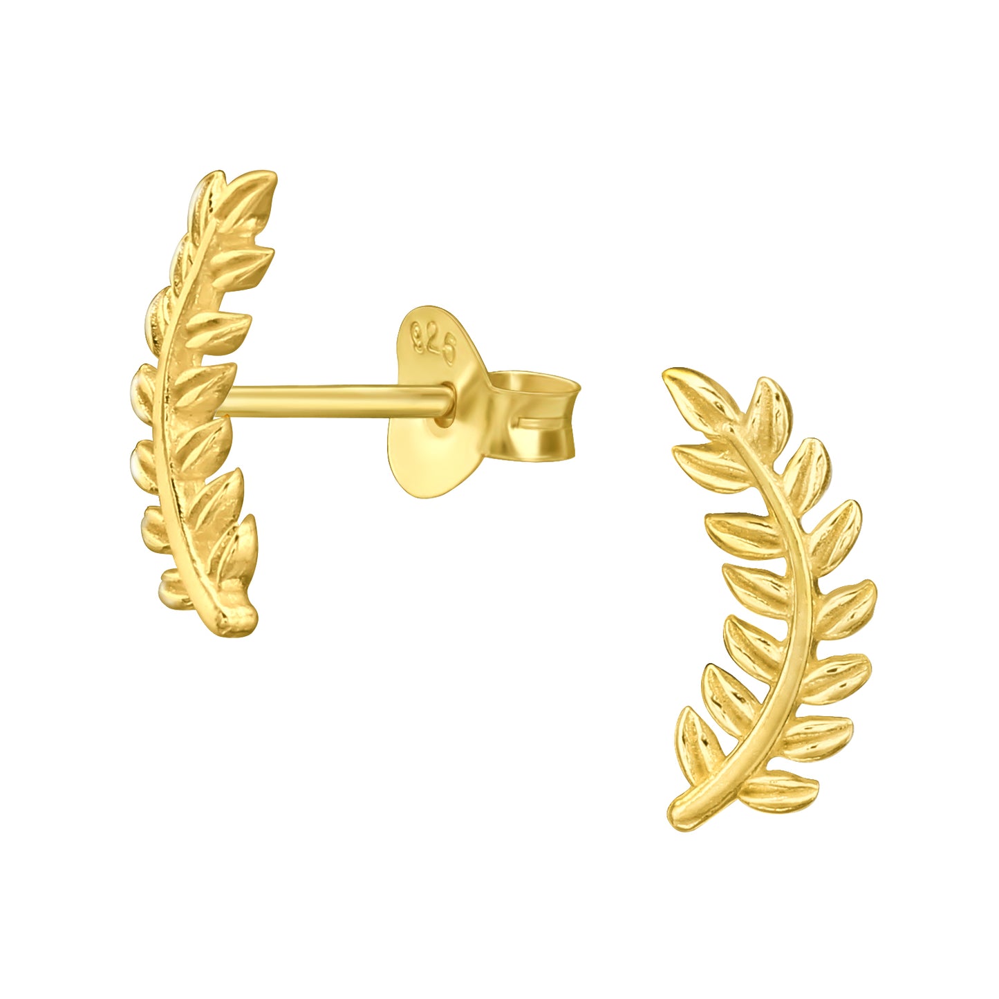 Leaf Arch Studs, 24ct Gold Plated