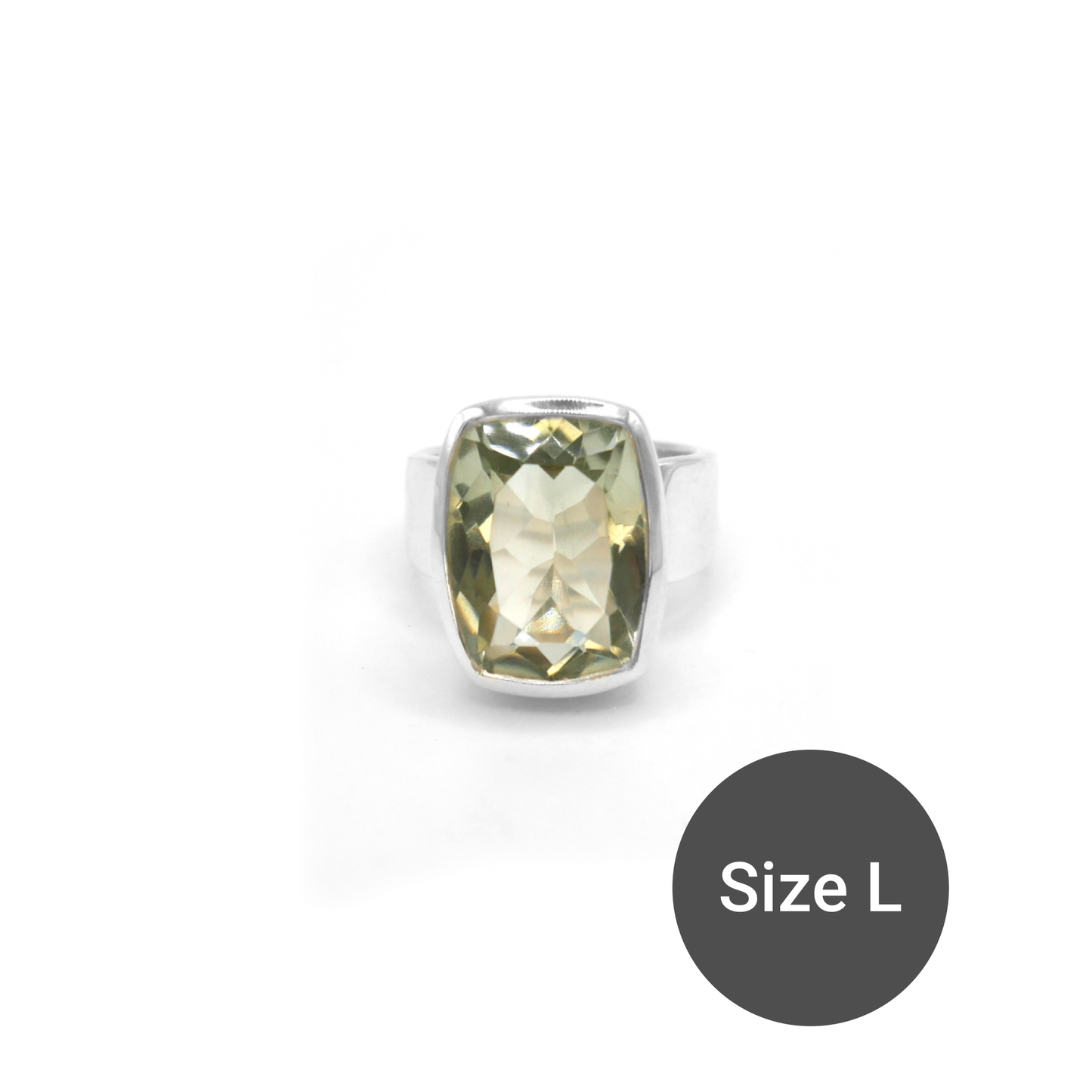 Green Amethyst Rectangle Cinderella Ring