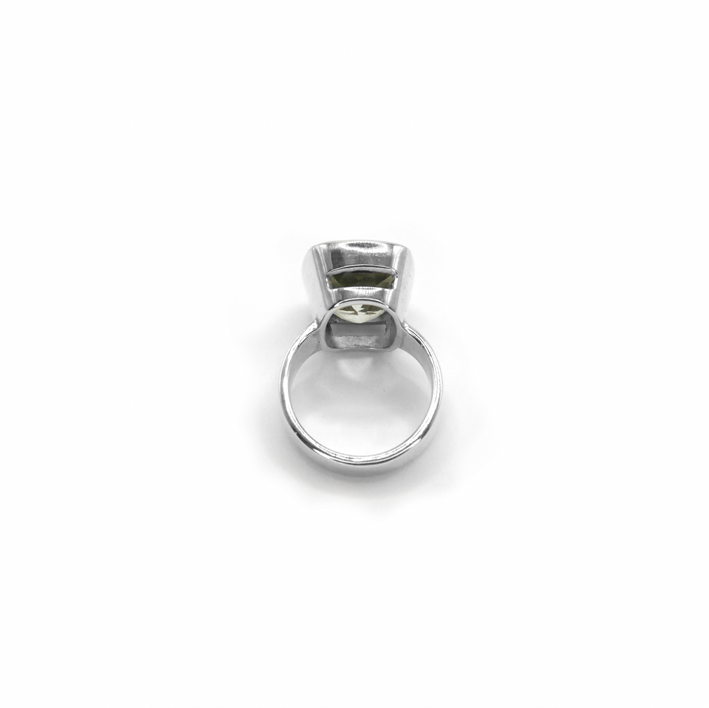 Green Amethyst Rectangle Cinderella Ring