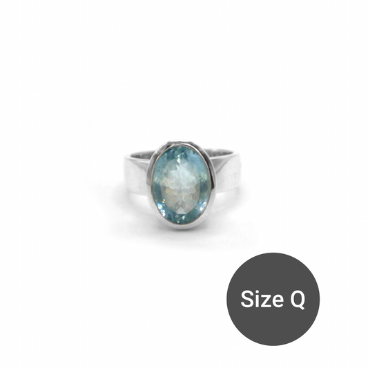 Aquamarine Oval Cinderella Ring, Q