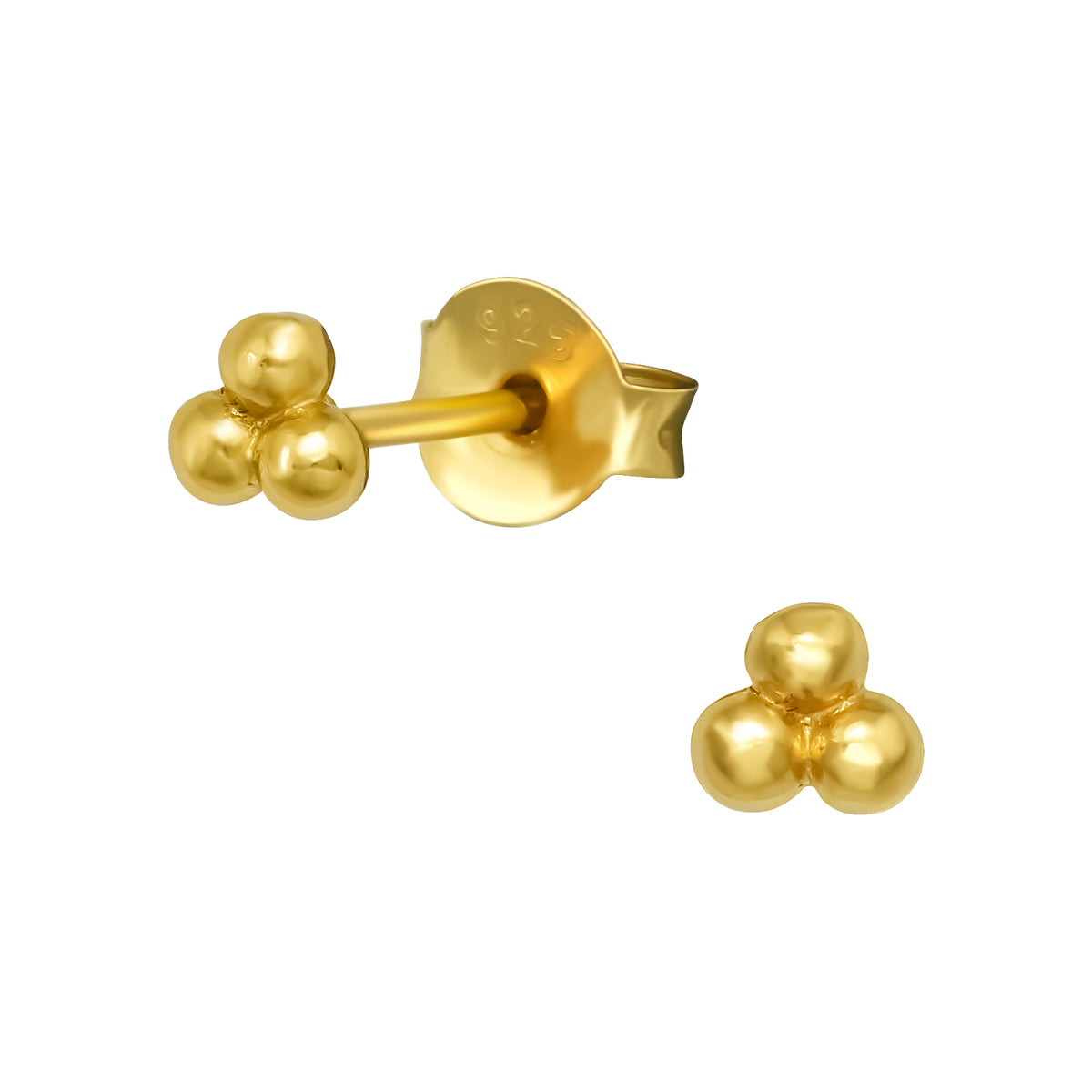 Trio Studs, 24ct Gold Plated