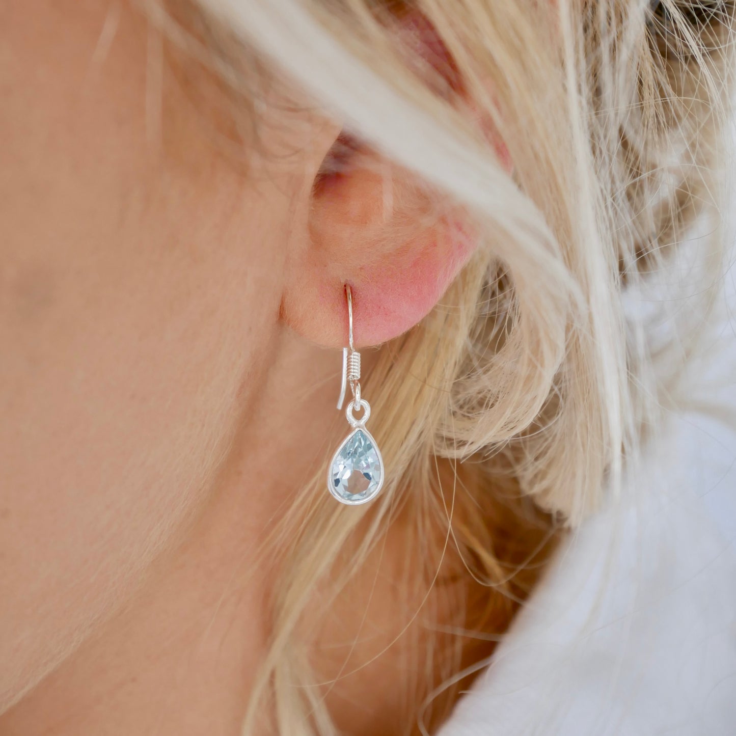 Topaz Teardrop Dangly Earrings