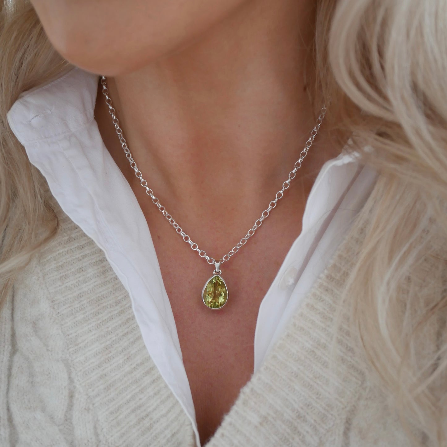 Yellow Quartz Water Necklace