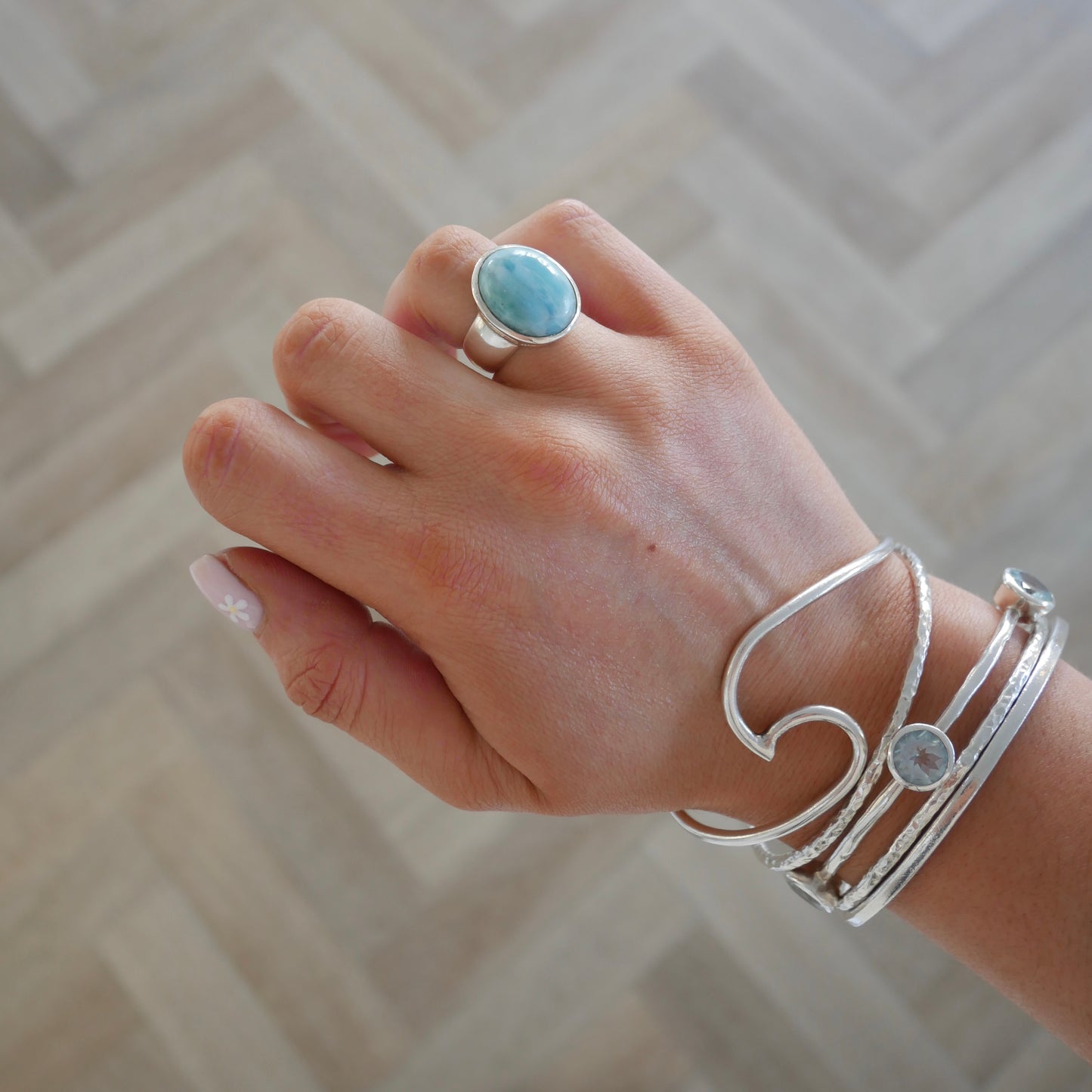 Larimar Cinderella Ring