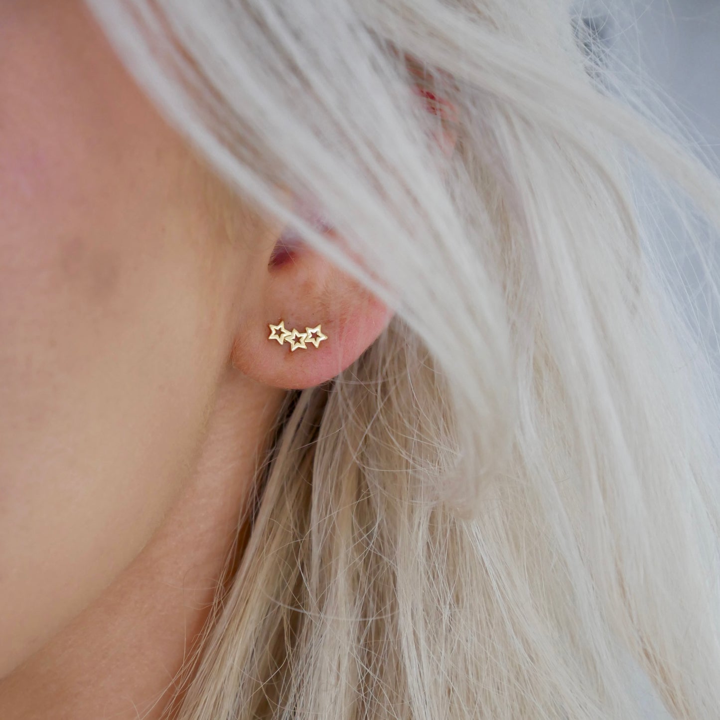 Shooting Star Studs, 24ct Gold Plated