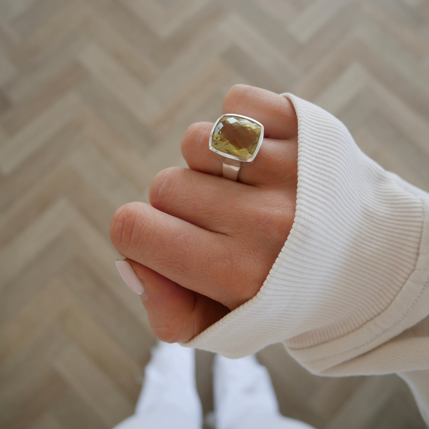 Lemon Quartz Cinderella Ring