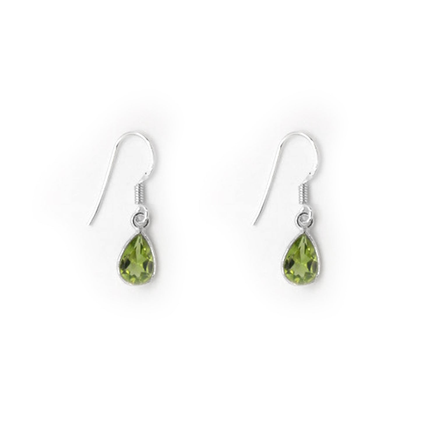 Peridot Teardrop Dangly Earrings