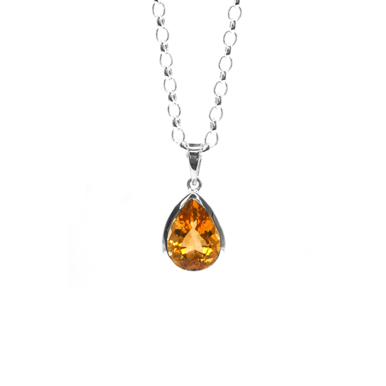 Citrine silver hotsell necklace