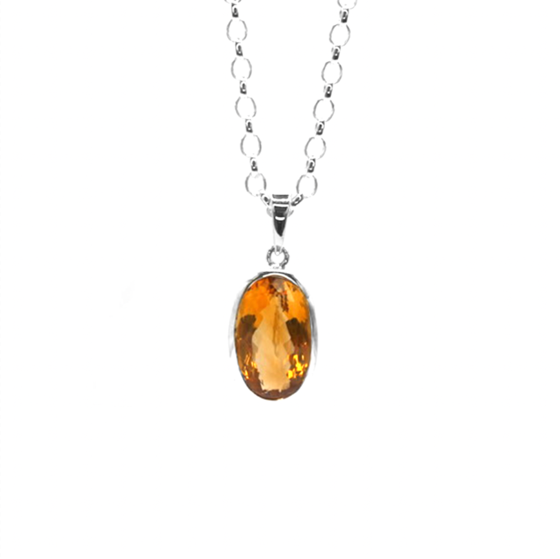 Maxi Citrine Oval Necklace