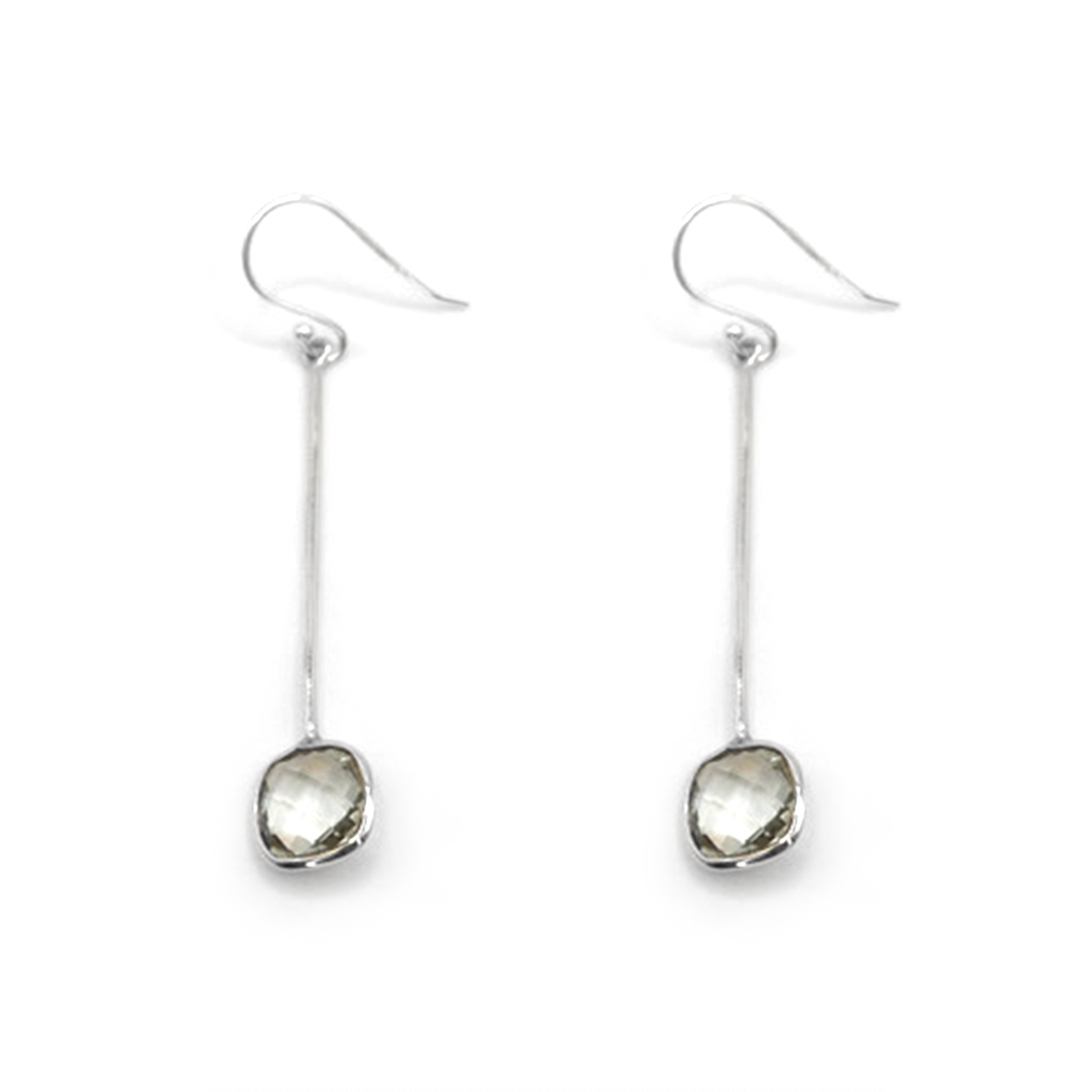 Green Amethyst Drop Earrings