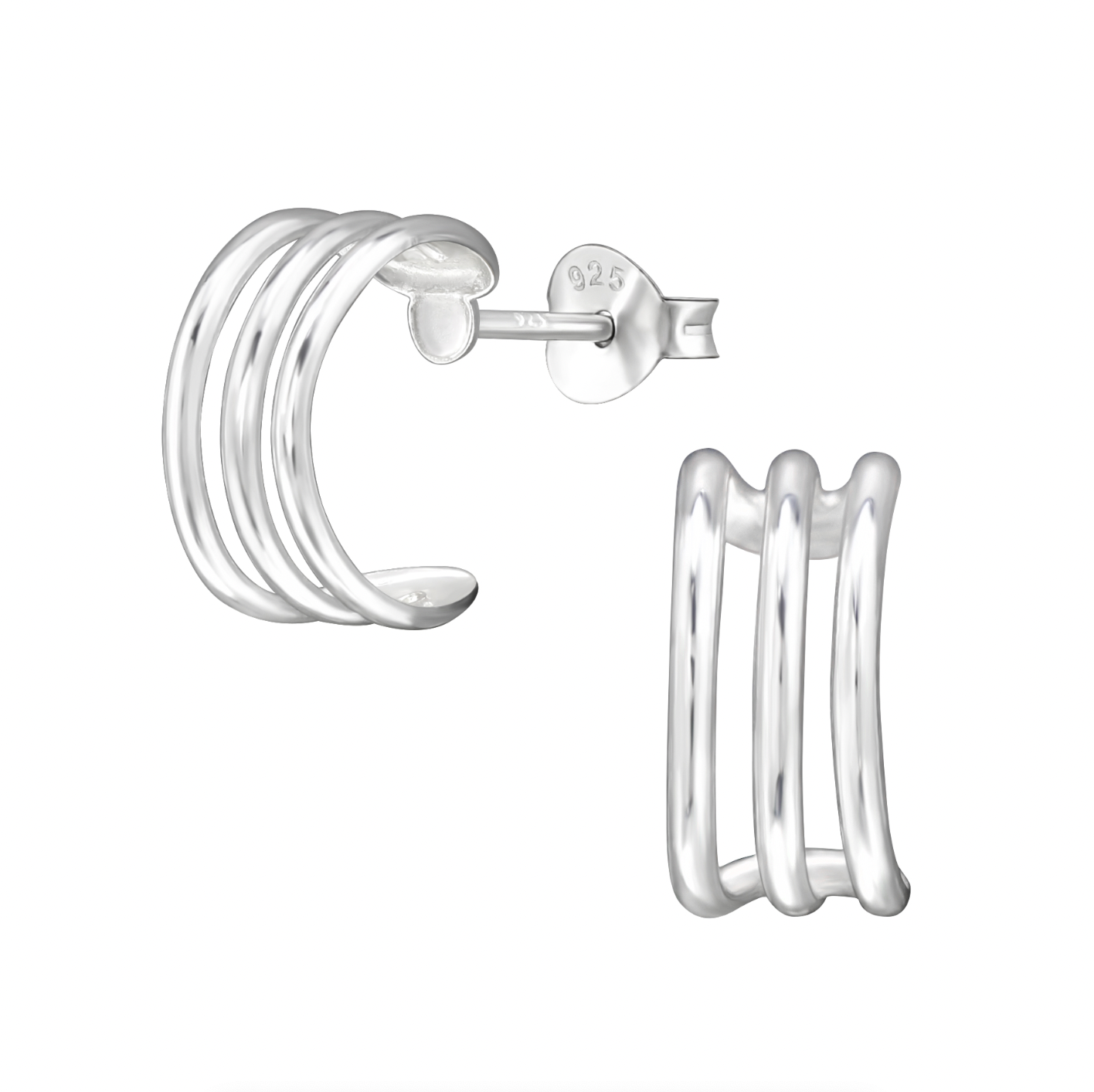 Trio Line Mini Hoops