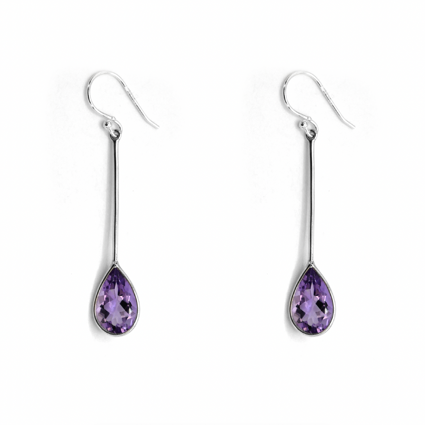 Purple Amethyst Water Drop Earrings