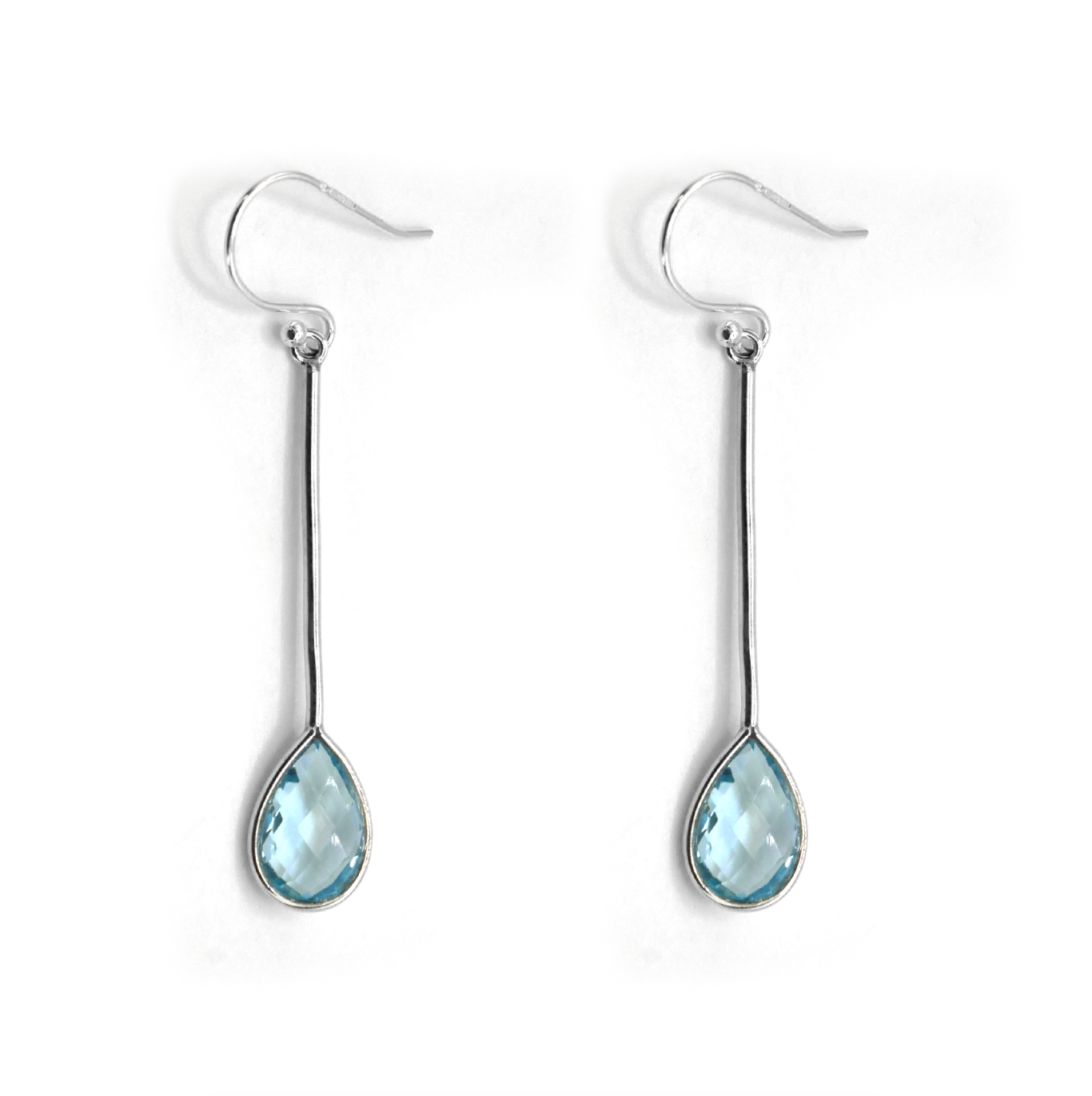 Topaz Water Drop Dangly Earrings