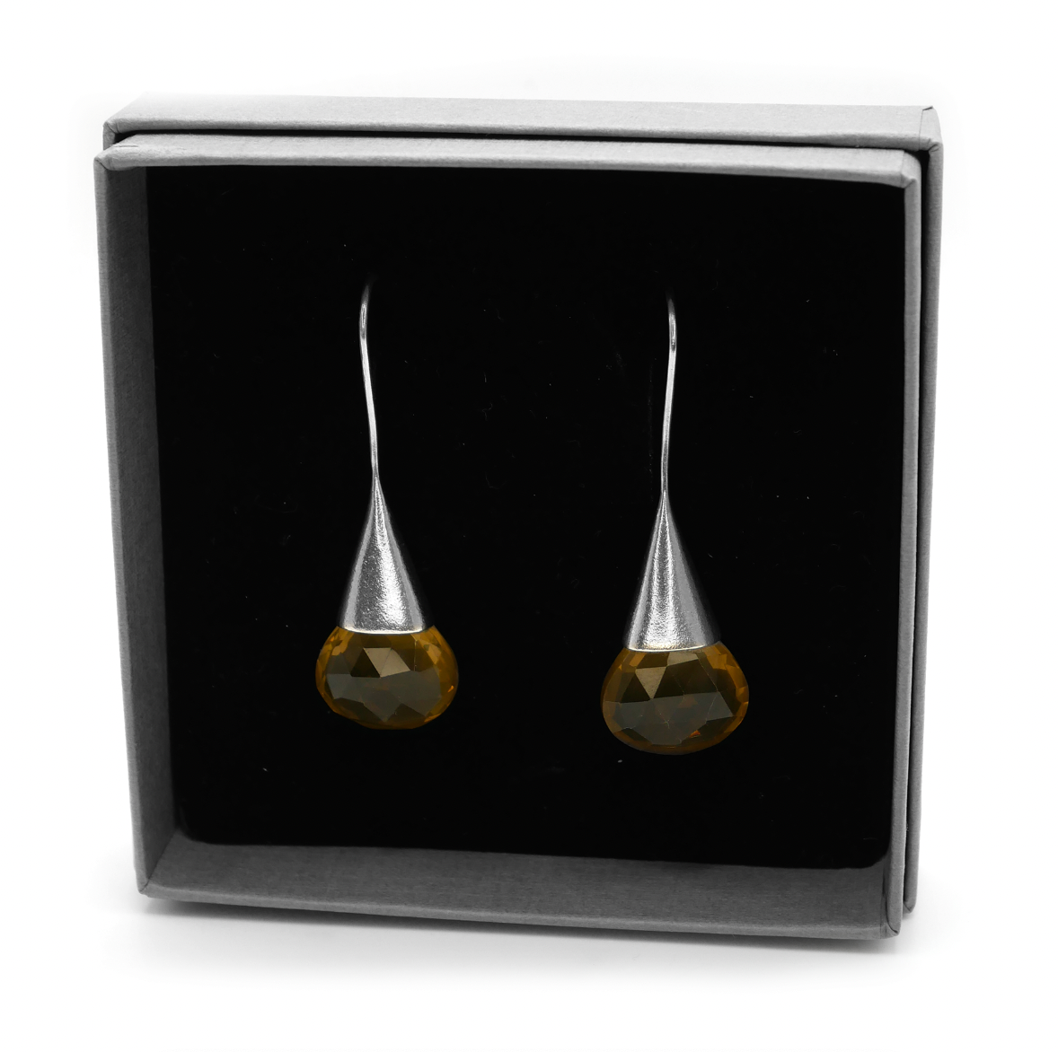 Lemon Quartz Contemporary Earrings