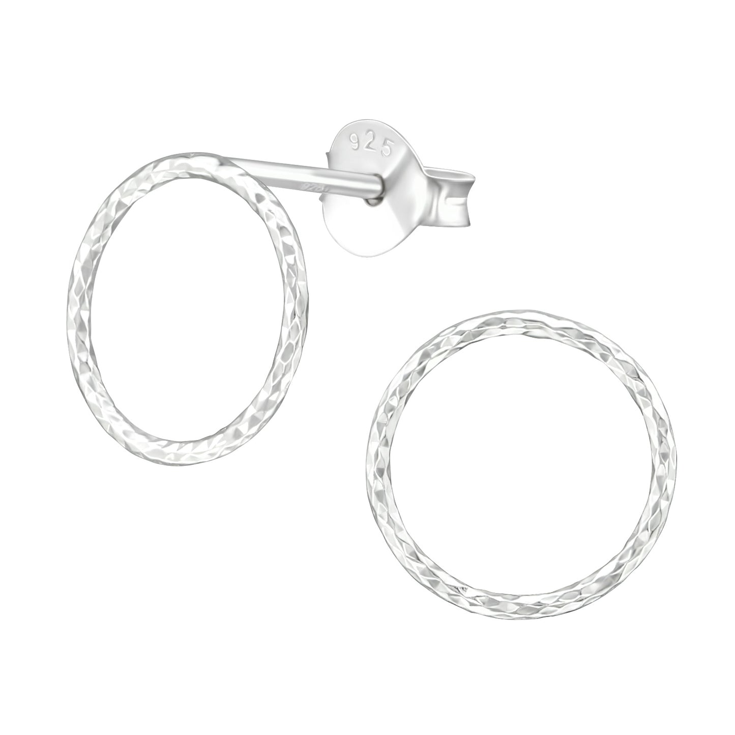 Hammered Circle Studs