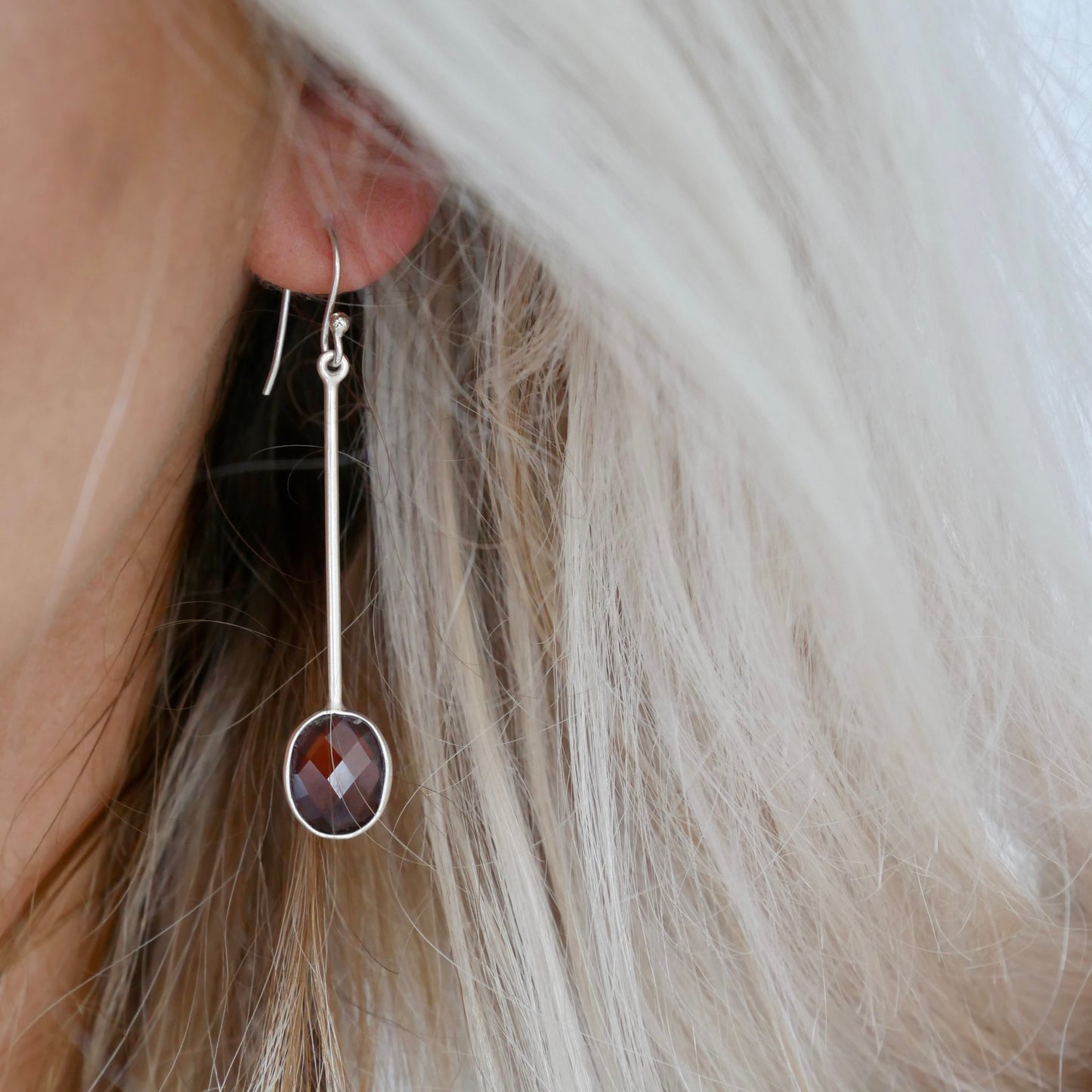 Garnet Drop Earrings