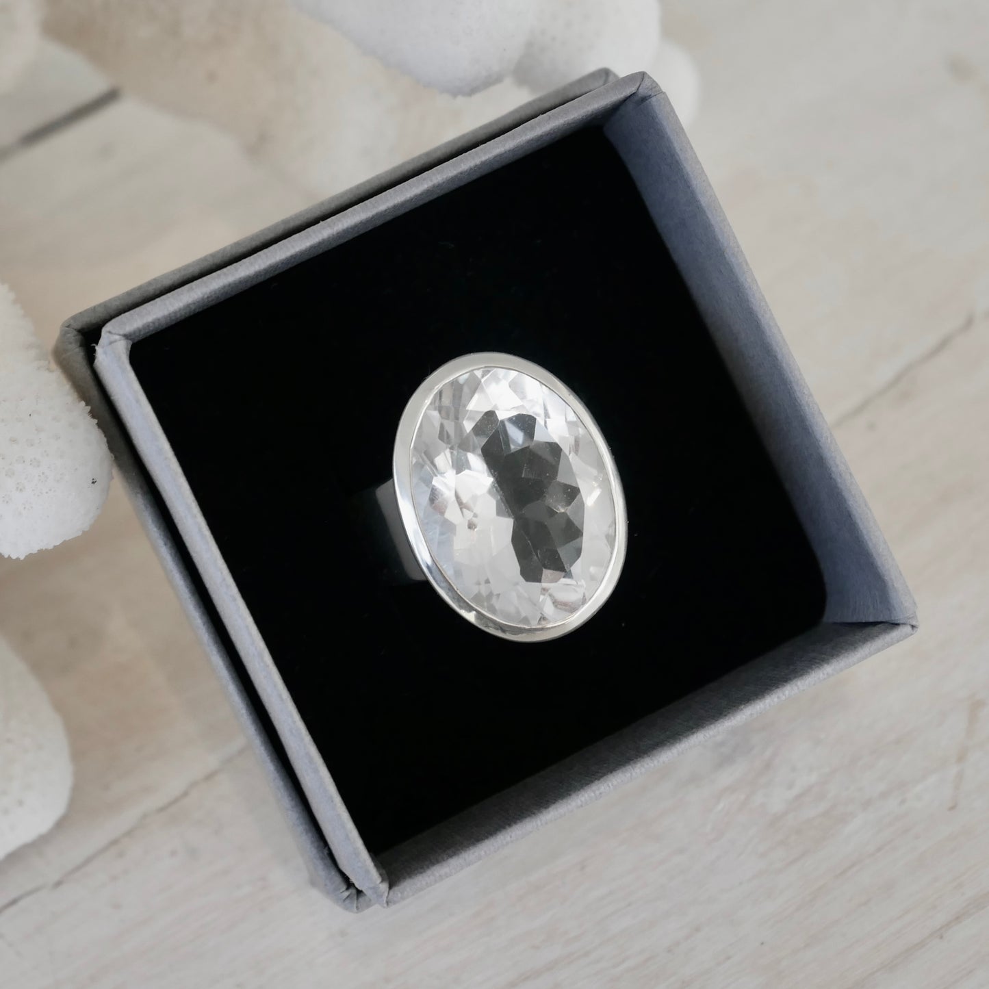 Clear Quartz Cinderella Ring