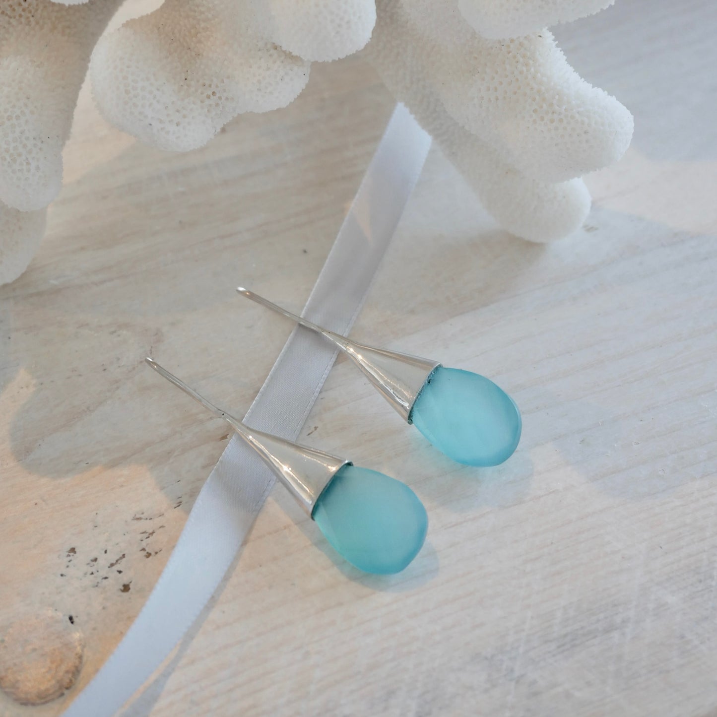 Chalcedony Contemporary Earrings