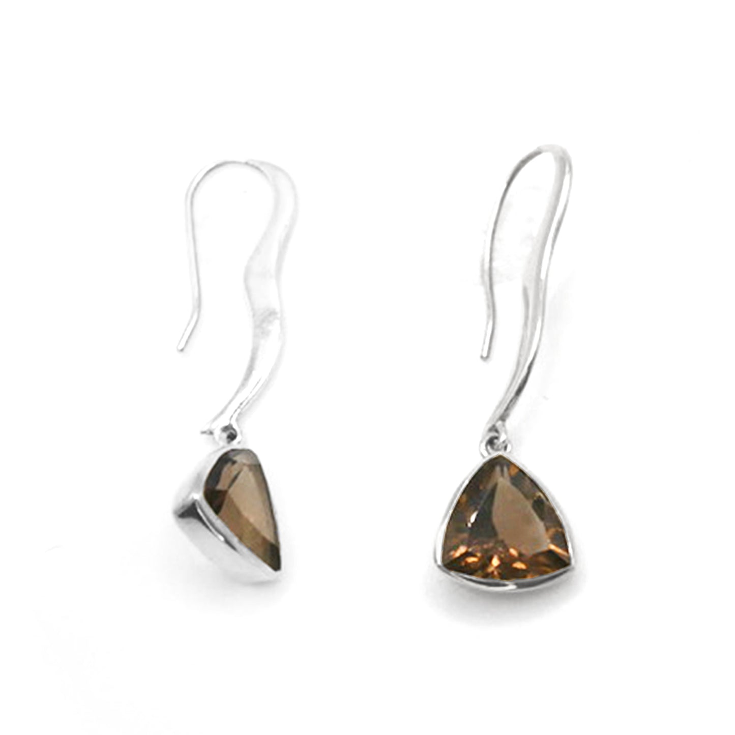 Smoky Quartz Wavey Dangly Earrings