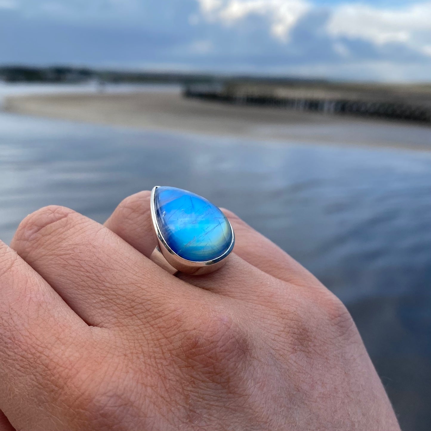 Teardrop Moonstone Cinderella Ring