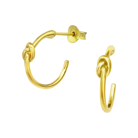 Mini Knot Hoops, 24ct Gold Plated