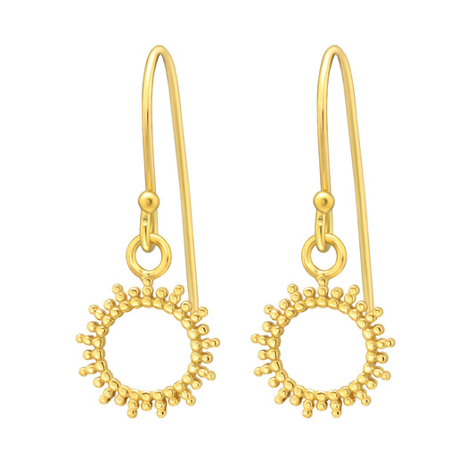 Capillary Dangly Earrings, 24ct Gold Plated