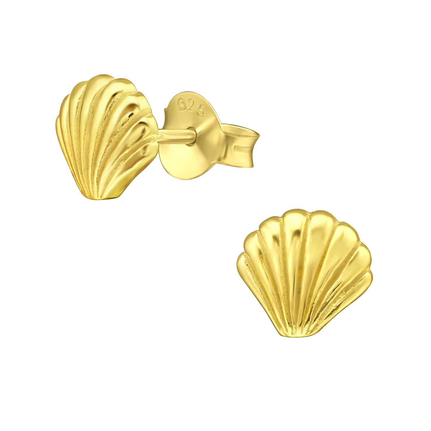 Seashell Studs, 24ct Gold Plated