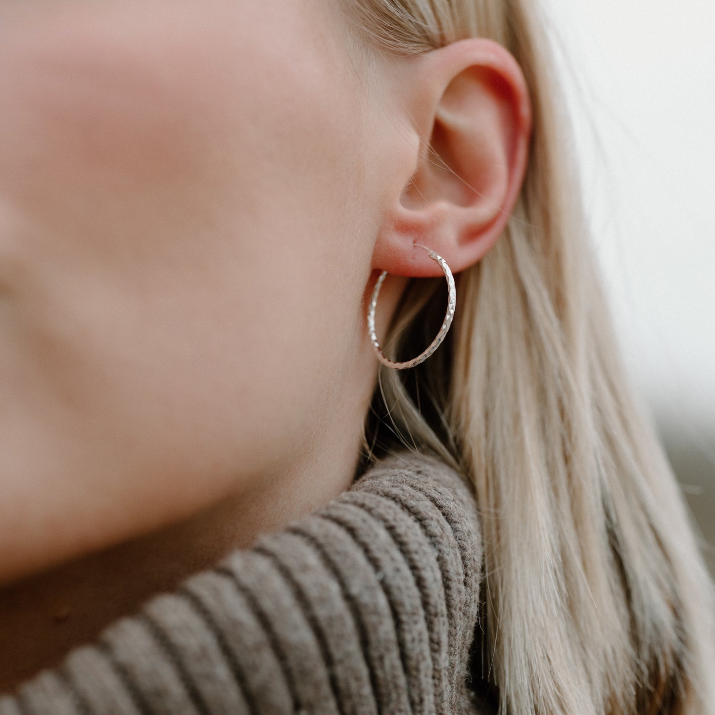 Hammered Threader Hoops