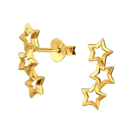 Maxi Star Climber Studs, 24ct Gold Plated