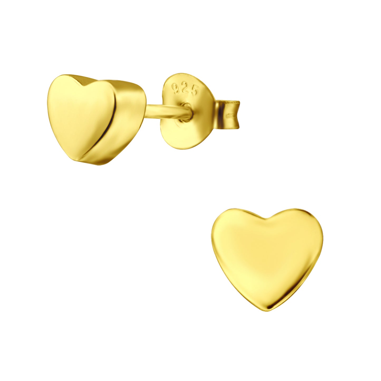 Heart Studs, 24ct Gold Plated
