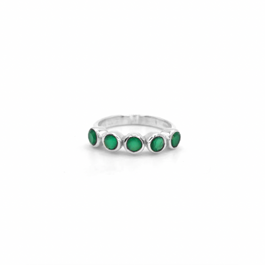 Linear Green Onyx Ring