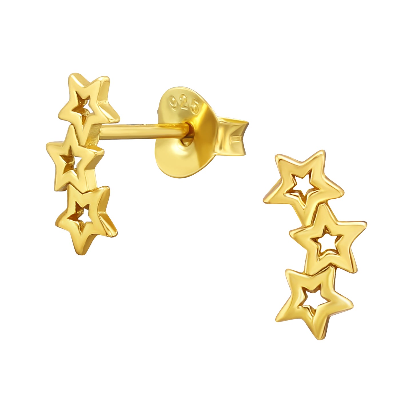 Shooting Star Studs, 24ct Gold Plated
