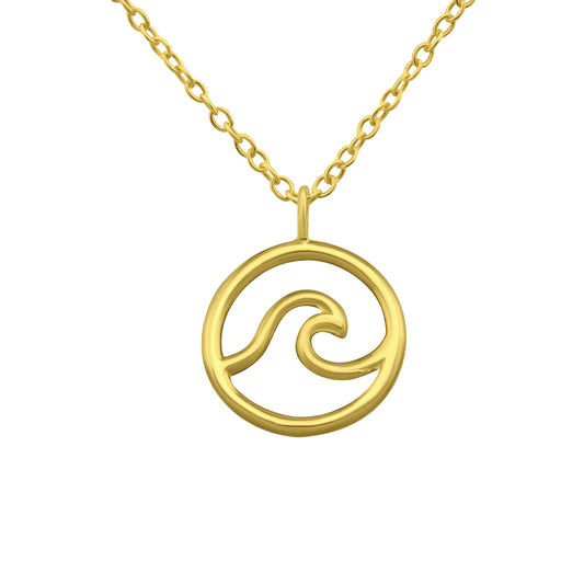 Wave Necklace, 24ct Gold Plated