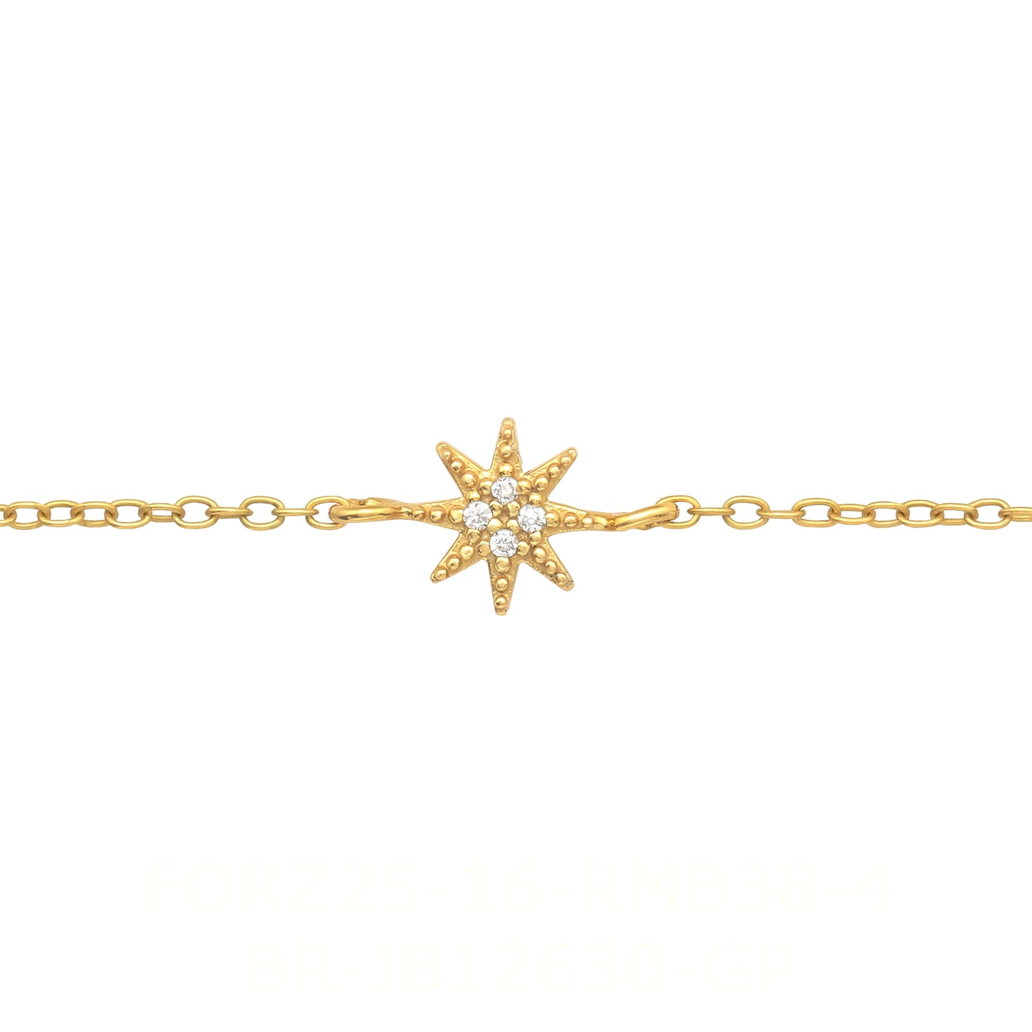 North Star Chain Bracelet, 24ct Gold Plated