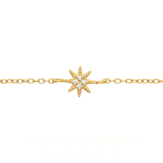 North Star Chain Bracelet, 24ct Gold Plated