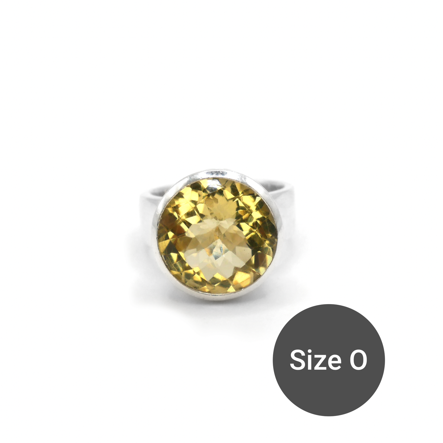 Lemon Quartz Round Cinderella Ring, O