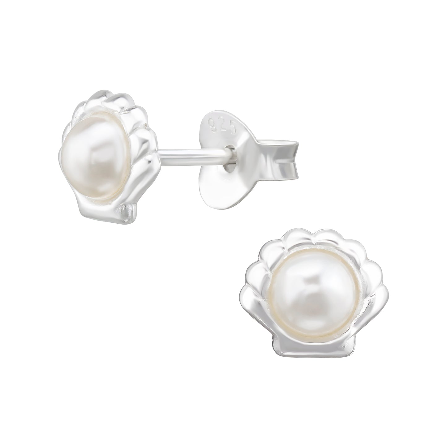Scallop Pearl Studs