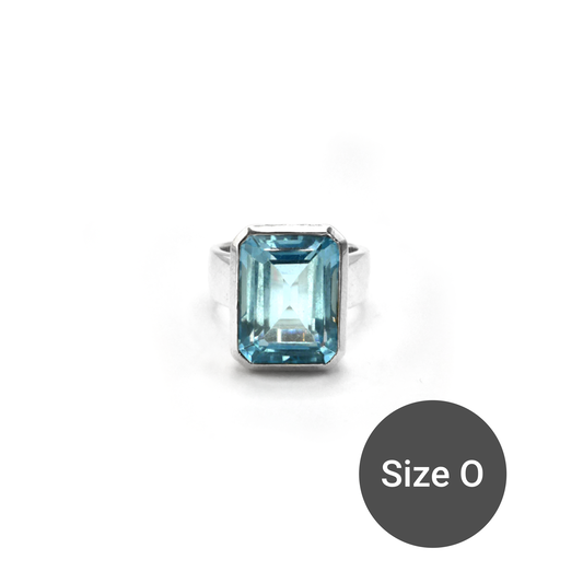 Topaz Emerald Cut Cinderella Ring, O