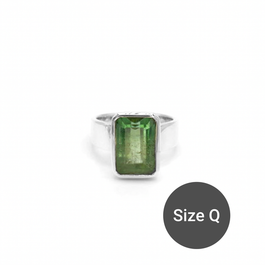 Green Tourmaline Cinderella Ring