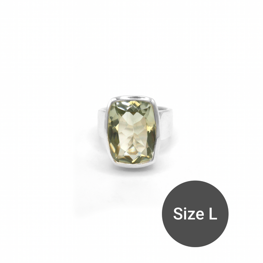 Green Amethyst Rectangle Cinderella Ring